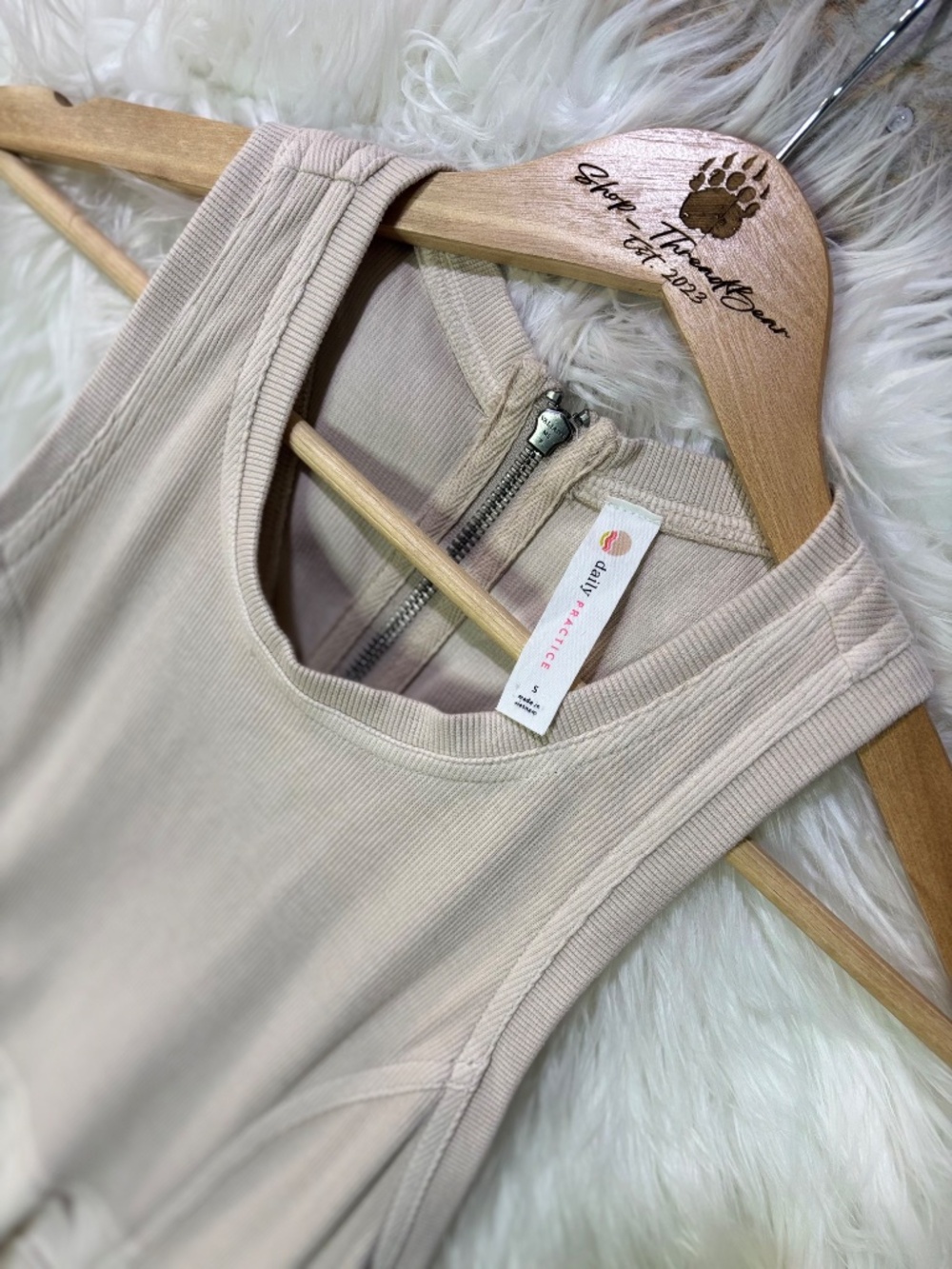 EUC. {Daily Practice · Anthro} Nude < Sky High > Racerback Midi Dress | Small - Picture 12 of 16